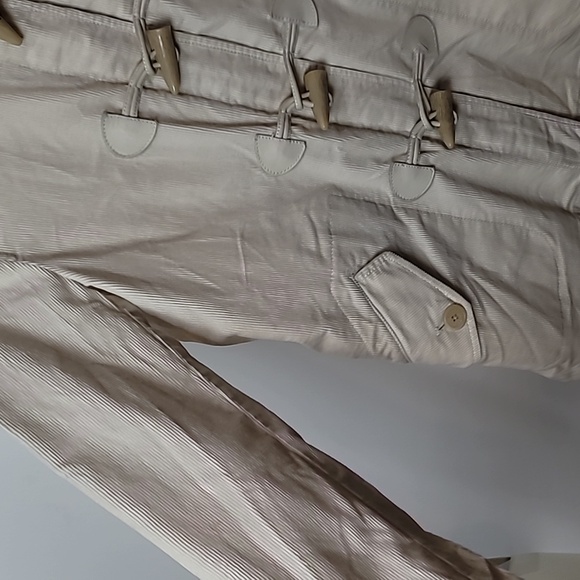 Lauren Ralph Lauren White Corduroy Jacket Leather Toggle & Zip Closure - Picture 10 of 16